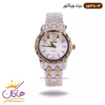 ساعت ویکتور زنانه بند فلزی نقره ای طلایی طرح مار 1538/3