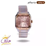 ساعت ویکتور زنانه فلزی نقره ای قاب مربع 1545/4