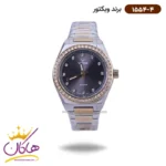 ساعت ویکتور زنانه فلزی نقره ای طلایی نگین دار 1554/4