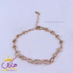 دستبند استیل زنانه مدل بی نهایت نگین دار | کد xp628/3