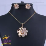 نیم ست استیل زنانه طلایی طرح گل | XP 46483