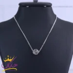 گردنبند استیل زنانه نقره‌ ای با پلاک گل رز | XP 13429