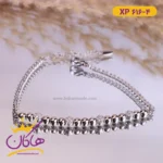 دستبند استیل زنانه زنجیری نقره ای | کد xp 616/4