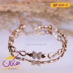 دستبند استیل زنانه طرح پروانه | کد xp 622/7