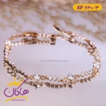 دستبند استیل زنانه زنجیر نگینی | کد xp 630/3