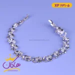 دستبند استیل زنانه قلب و پاپیون نقره ای | کد xp 631/5