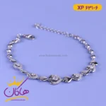 دستبند استیل زنانه طرح قلب نقره ای | کد xp 631/6