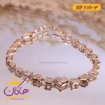 دستبند استیل زنانه زنجیر طرح قلب | کد xp 676/3