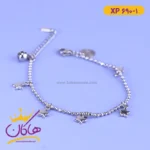 دستبند استیل زنانه زنجیر گوی آویز ستاره | کد xp 690/1