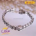 دستبند استیل زنانه زنجیری طرح مربع | کد xp 712/2