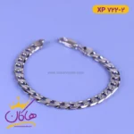 دستبند استیل زنانه کارتیر ساده نقره ای | کد xp 722/2