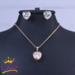 نیم ست استیل زنانه ژوپینگ تک نگین قلبی | کد XP 46016