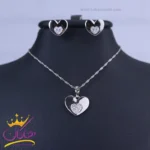 نیم ست استیل زنانه ژوپینگ طرح قلب نقره ای | کد XP 46029