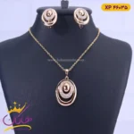 نیم ست استیل زنانه بیضی نگین دار | کد xp 46035