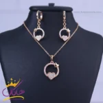 نیم ست استیل زنانه حلقه ای قلب دار | کد XP 46059