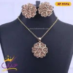 نیم ست استیل زنانه قلبی طرح گل | کد xp 46145