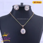 نیم ست استیل زنانه نگین بیضی | کد XP 46155
