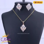 نیم ست استیل زنانه نگین اشکی | کد xp 46185