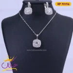 نیم ست استیل زنانه مربع تمام نگین | کد xp 46265