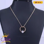 گردنبند استیل زنانه حلقه ای نگین دار | xp 13011