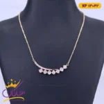 گردنبند استیل زنانه هفت نگین طلایی | xp 13042
