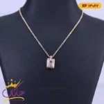 گردنبند استیل زنانه آویز مستطیل طلایی | xp 13067