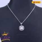 گردنبند استیل زنانه نگین مربع | xp 13071