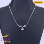 گردنبند استیل زنانه برگ و نگین | xp 13077