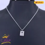 گردنبند استیل زنانه آویز مستطیلی | xp 13080