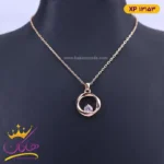 گردنبند استیل زنانه آویز گرد نگینی | xp 13153