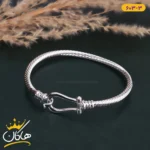 دستبند استیل زنانه النگویی سیمی سفید | YSX 603/3