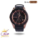 ساعت زارا مردانه بند چرم مشکی رزگلد کرنوگراف G3028/5
