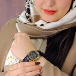 ساعت رومانسون زنانه طرح چرم مشکی طلایی | Romanson