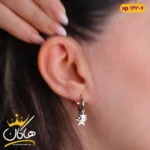 گوشواره حلقه ای آویز ستاره نقره ای | xp142/6