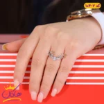 انگشتر زنانه شاخ گوزن نگین دار نقره ای | STL 104/2