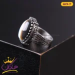 انگشتر مردانه نقره ای طرح عقیق | A76/2