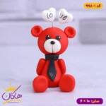مجسمه خمیری ولنتاین خرس قرمز | کد 998/1