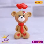 مجسمه خمیری ولنتاین خرس خرس قهوه ای | کد 777/7