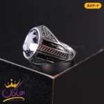 انگشتر مرانه نقره ای نگین طرح کریستال | A73/2
