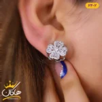گوشواره گل چرخشی نقره ای | STL 24/2