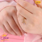 انگشتر زنانه 2 لاین نگین اشکی | XP 858/2