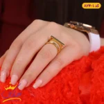انگشتر زنانه دو لاین خطی و ساده طلایی | STL 824/1