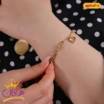 دستبند زنجیری قلب و گل | xp 702/1