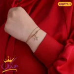 دستبند دو لاین زنجیری گوی و آویز ستاره | xpg 228/1