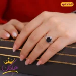 انگشتر نگین بی نهایت تک نگین مشکی | xp879/4