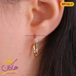 گوشواره حلقه ای بیضی نگین اشکی ژوپینگ | کد 125/2 Xuping