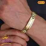 دستبند استیل رولکس طلایی قاب ساده |  ROLEX sp 12/22