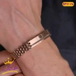 دستبند رولکس رزگلد پلاک گرد | ROLEX sp 12/25