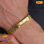 دستبند رولکس طلایی پلاک سیم بکسل | ROLEX sp 12/9