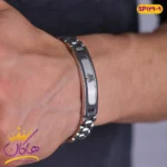دستبند رولکس قاب ساده آرم رولکس نقره ای | ROLEX sp 129/9